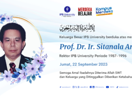 Prof Sitanala Arsyad, Rektor IPB University Periode 1987-1996 Berpulang