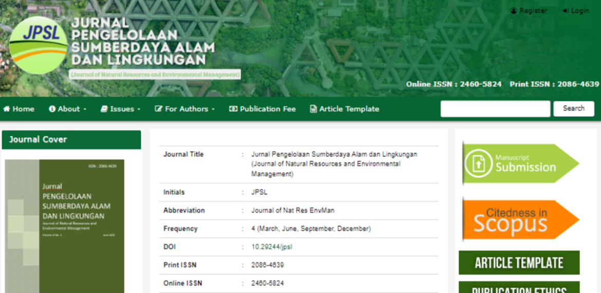 Terindeks Scopus, JPSL Jadi Jurnal IPB University yang Diakui di Dunia Internasional
