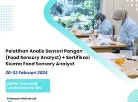Pelatihan Analisis Sensori Pangan (Food Sensory Analyst)+Sertifikasi Skema Food Sensory Analyst