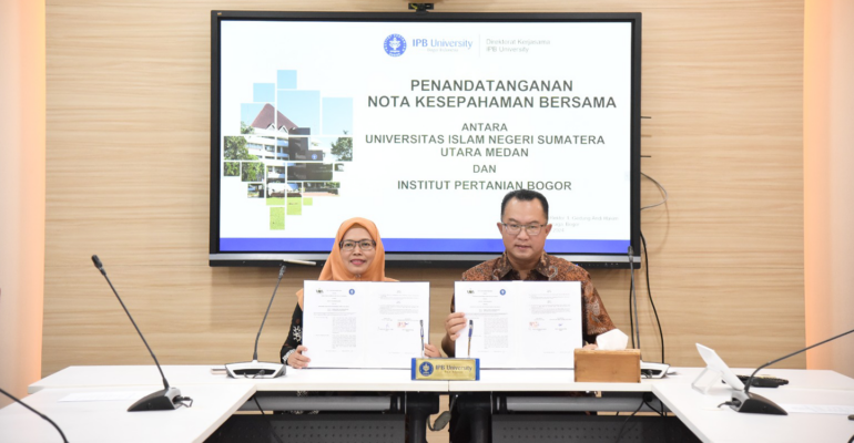 Perkuat Tridharma Perguruan Tinggi, IPB University dan UINSU Medan Tanda Tangani MoU