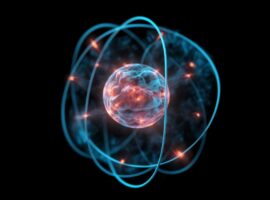 a blue and red glowing object with lines around it