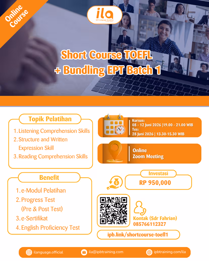 Short Course TOEFL + Bundling EPT Batch 1