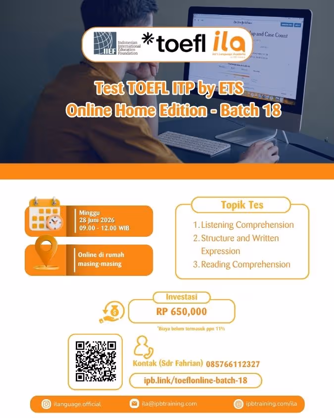 English Proficiency Test (Tes EPT) Paper Based Test – Additional Batch June