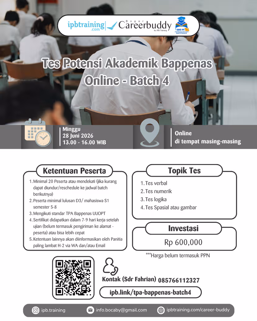 Test Potensi Akademik (TPA) BAPPENAS Paper Based Test 2026 – Batch 4