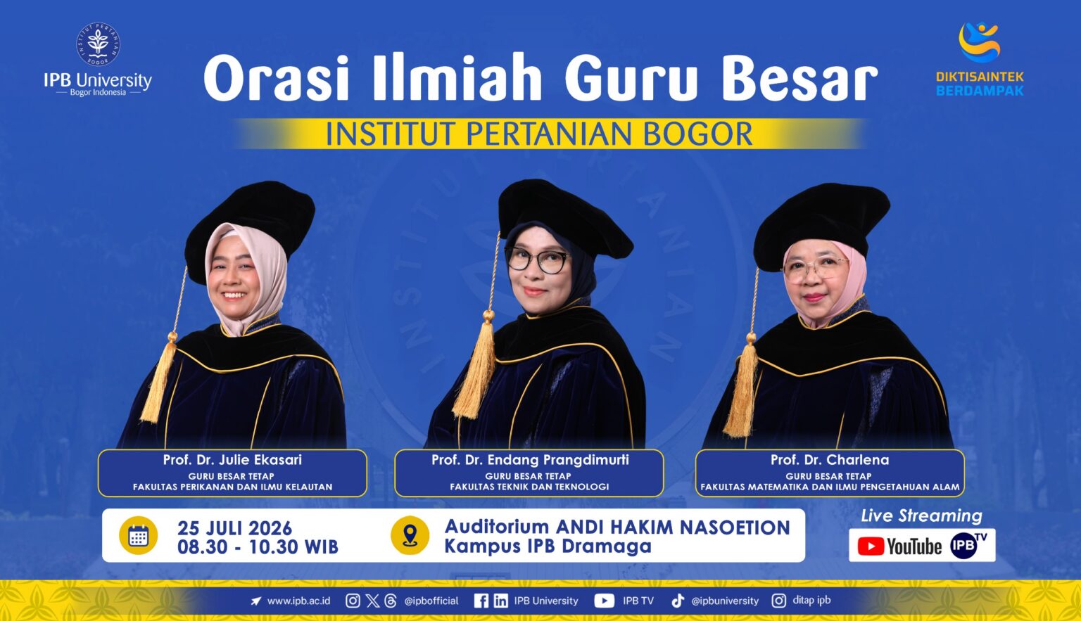 Orasi Ilmiah Guru Besar IPB | 25 Juli 2026
