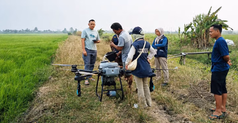 uji-coba-drone-pertanian-hingga-bedah-rantai-nilai-beras-tep-ipb-university-perkuat-agribisnis-padi-papua